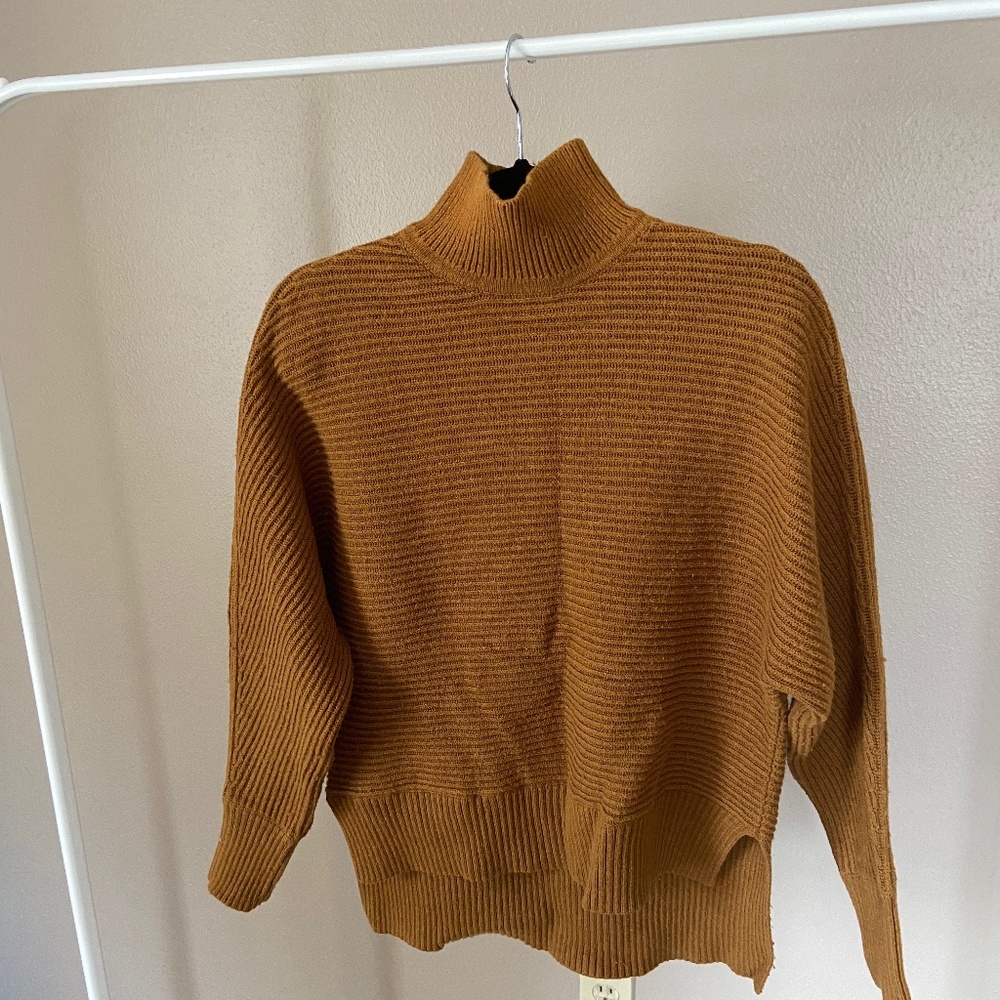 Golden Yellow Mock Turtleneck Sweater